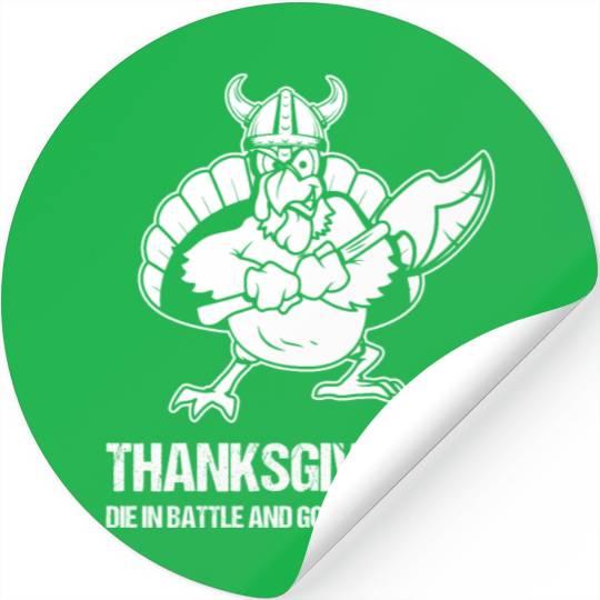 Funny Thanksgiving Day Viking Turkey Valhalla Stickers