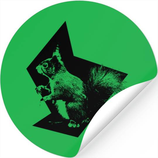 Squirrel-CutOut | black | Stickers