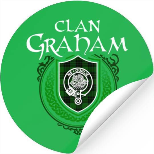 Graham Surname Scottish Clan Tartan Crest Badge Stickers