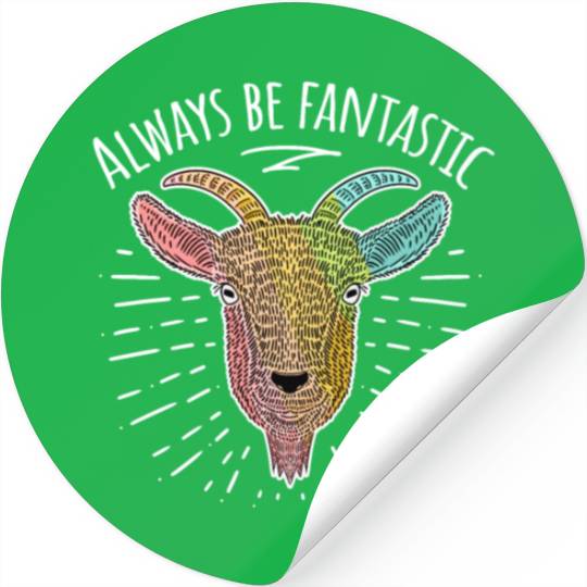 Cool LGBT Goat Amazing Rainbow Positive Saying Stickers