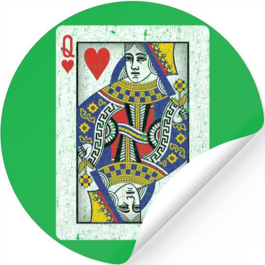 queen of hearts playing card Stickers