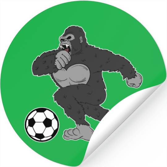 Gorilla Mokey Ape Soccer Player Gift & Present Stickers