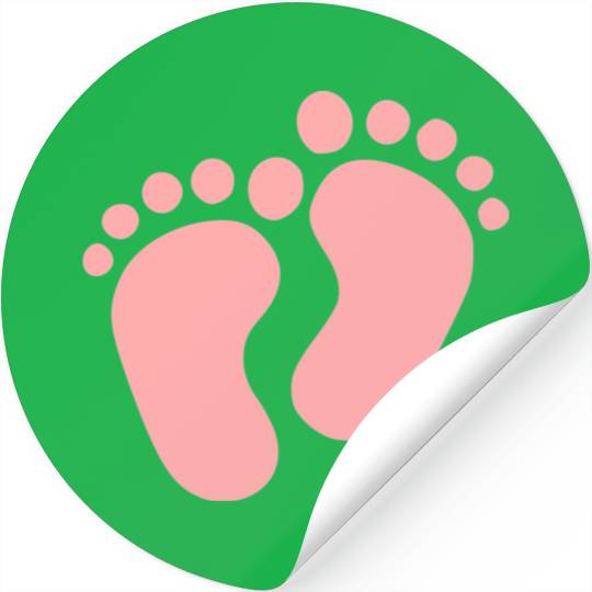 Baby Feet Pastel Pink Pregnancy Maternity Stickers