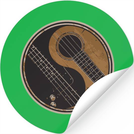Guitar Ying Yang Gift Guitar Player Stickers
