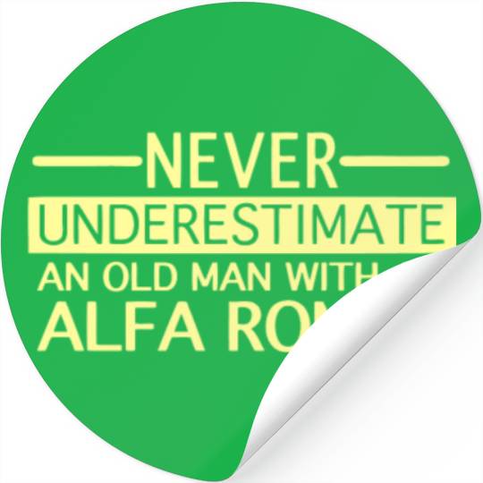 Alfa Romeo Never Underestimate and Old man Stickers