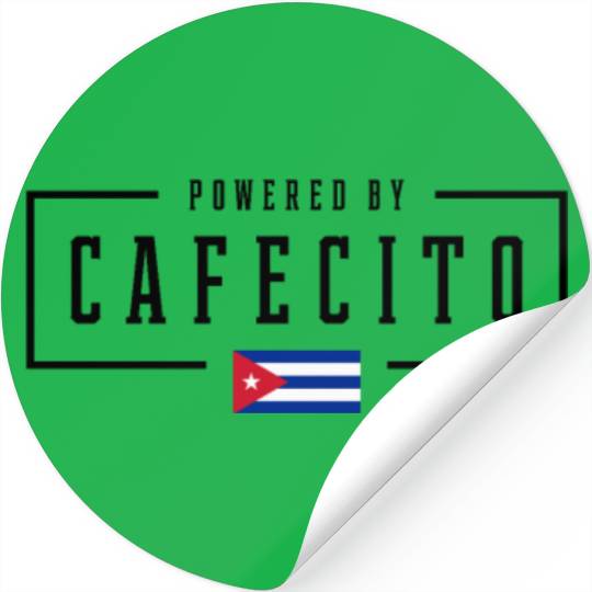 Powered by Cafecito Cuban Coffee Cuba Flag Stickers