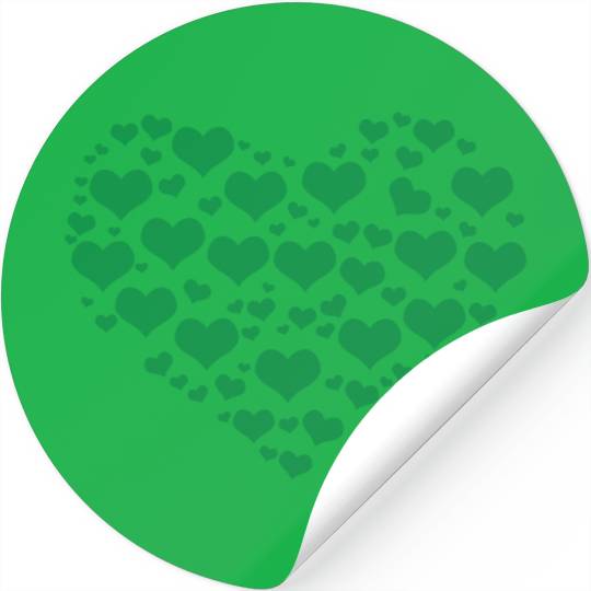 Green Heart St Patricks Day Stickers