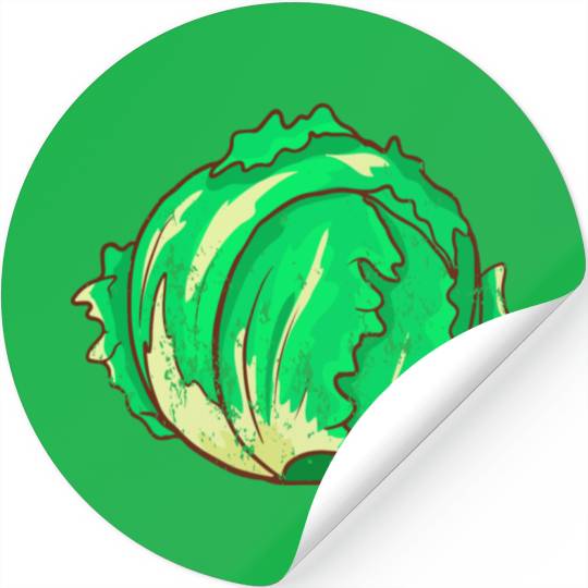 Retro Vintage Grunge Style Lettuce Stickers