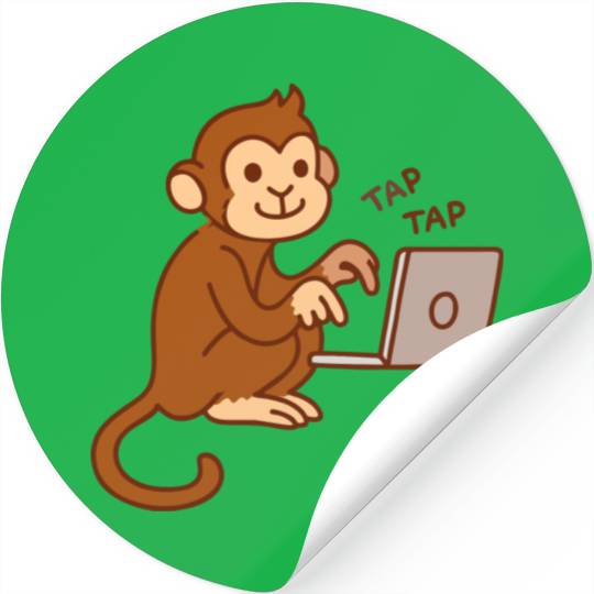 monkey laptop Stickers