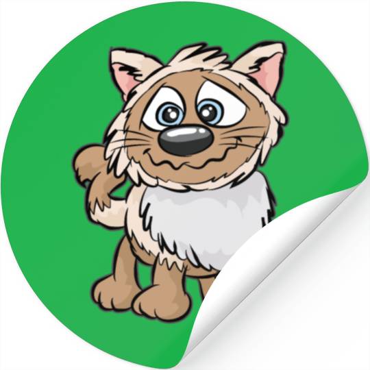 WEIRD CAT Crazy Mad funny Cartoon Comic Gift Stickers
