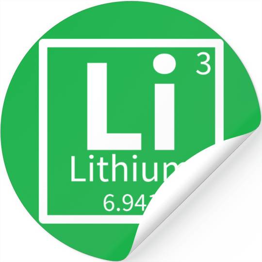 Lithium — Periodic Table Element 3 Stickers