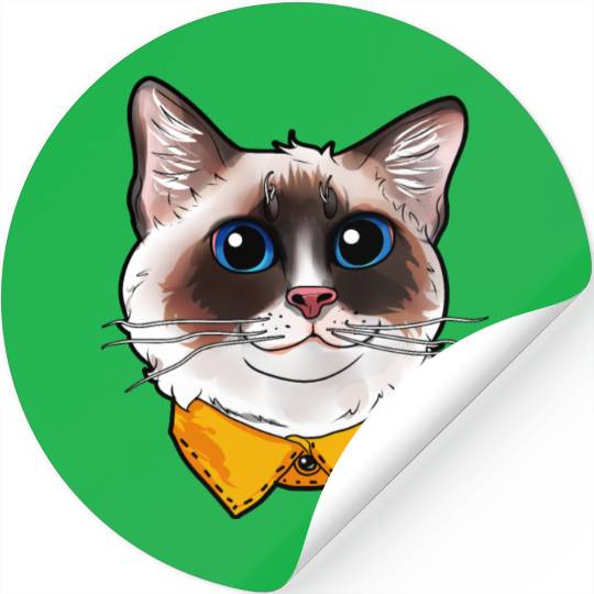 Ragdoll Cat Face Cats funny cute sweet Kitty gift Stickers