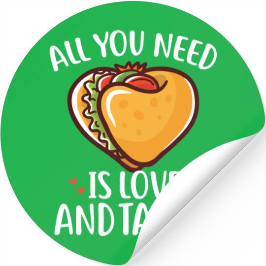 Tacos Valentine's Day Stickers Taco are My Valentine