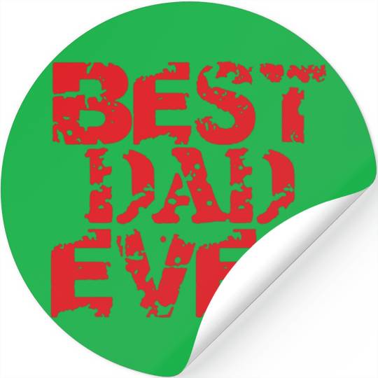 Red Best Dad Ever Stickers