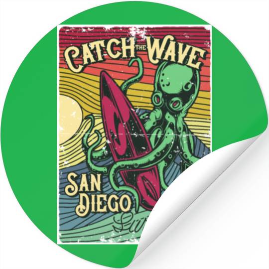 Catch the Wave, San Diego Surf Club Stickers