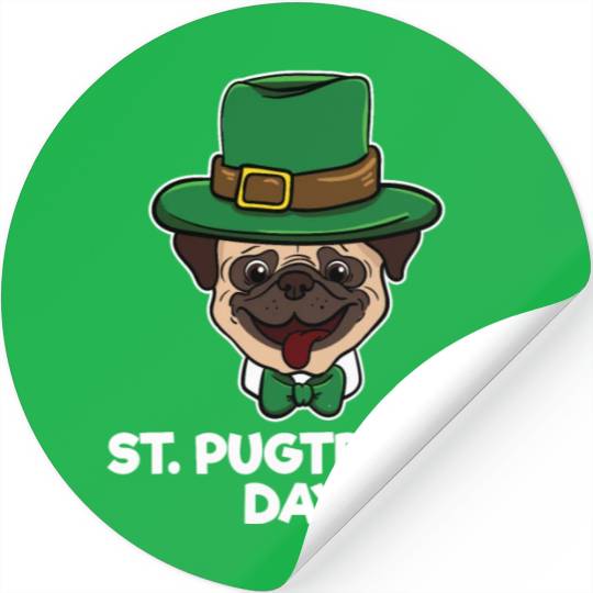 Pug Dog Pug Tricks Day St Patricks Day Gift Stickers