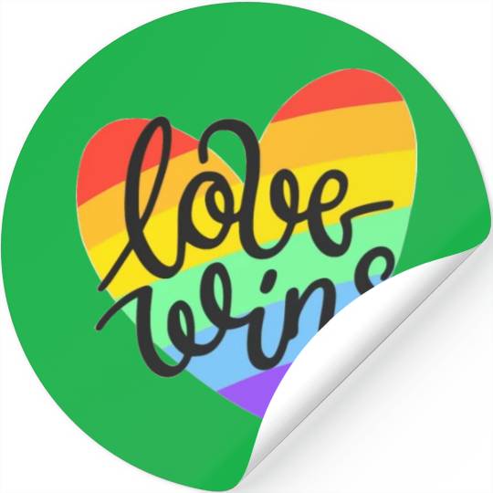Love Wins LGBT Pride Rainbow Heart CSD Stickers Stickers