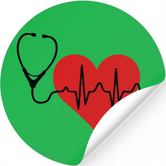 Stethoscope Heartbeat Heart Stickers
