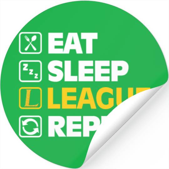 Eat Sleep League Repeat Bronze Master Legend LoL Stickers