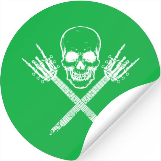 Skeleton Guitar Rock Heavy Metal Stickers