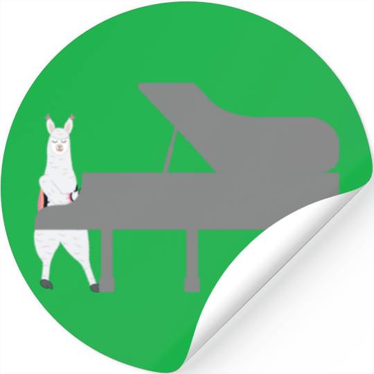 Cute Alpaca Llama Playing Piano Musician Gift Stickers