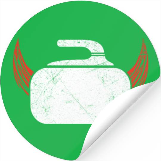 Curling Devil Ice Sports Sweeper Ice Rink Gift Stickers