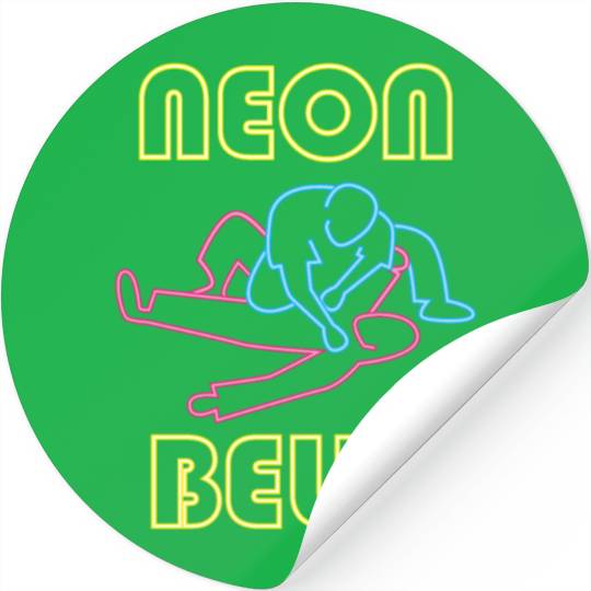 Brazilian Jiu Jitsu: BJJ Neon Knee On Belly Stickers
