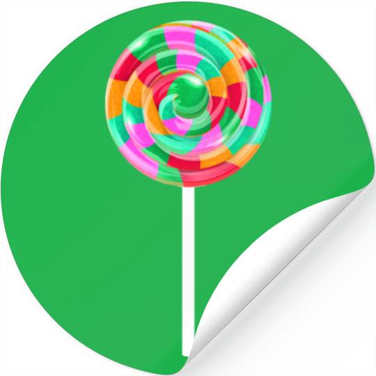 Lollipop Stick Swirl Sweet Candy Stickers
