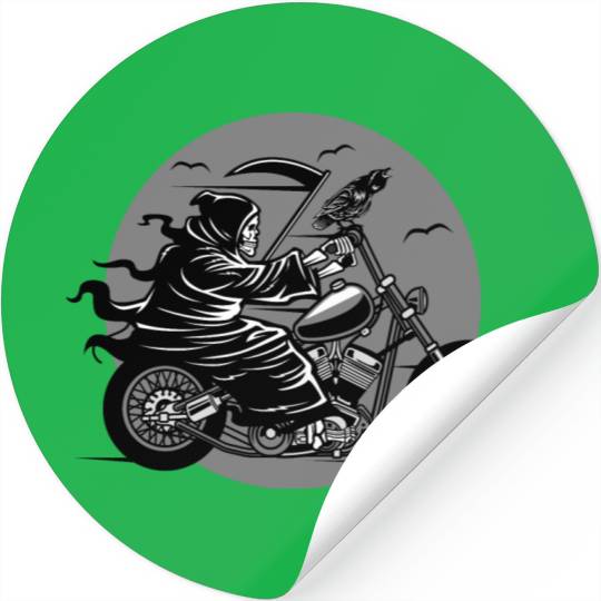 Death Motorcycle Death Grim Reaper Crow Gift Idea Stickers
