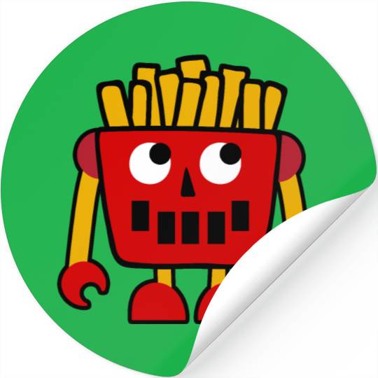Burger Pizza French Fries Donut Robot Stickers