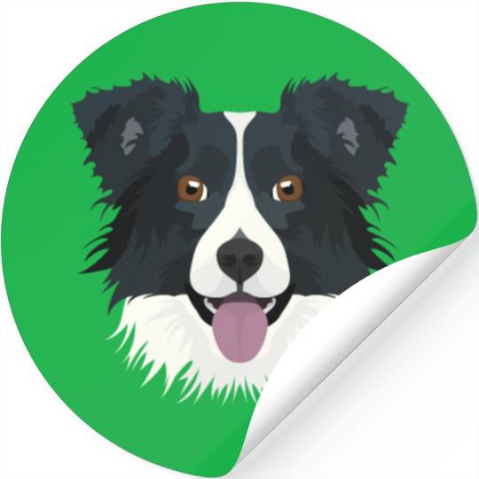 Illustration Border Collie Stickers