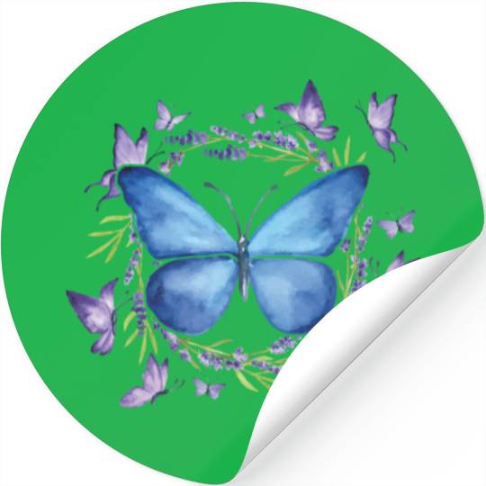 Butterfly Watercolor Paint Insects Flowers Moth Stickers