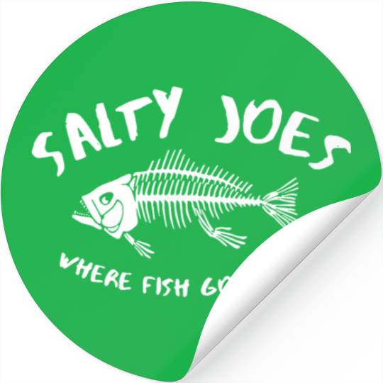 salty joes where fish go to die logo bog and tall Stickers