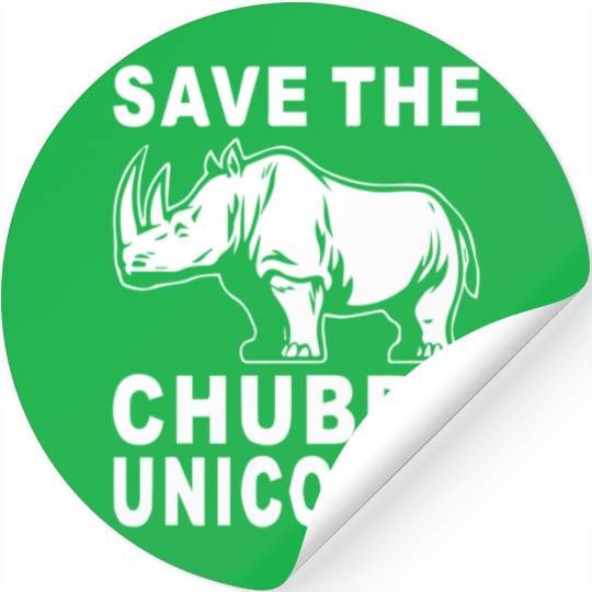 Save the Chubby Rhinoceros Funny Stickers