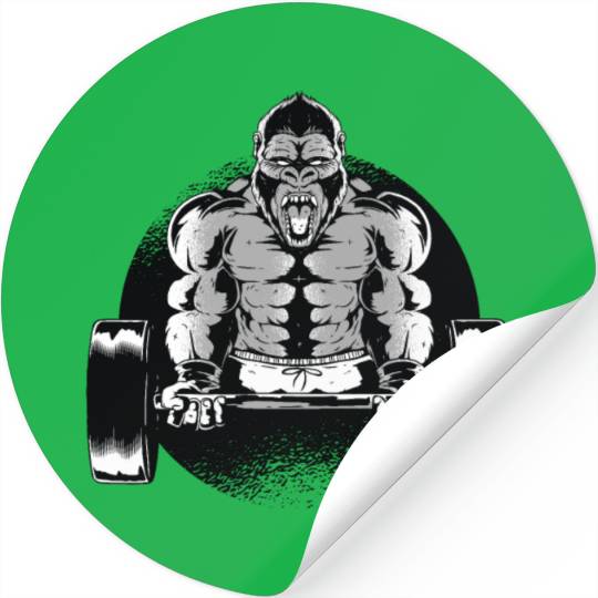 Gorilla Dumbell Stickers