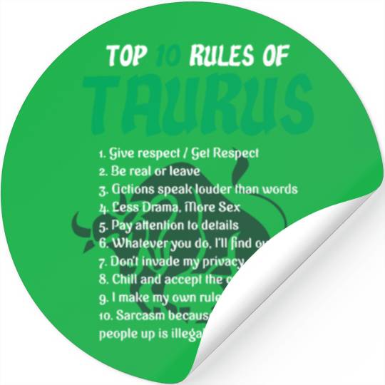 Top 10 Rules Of Taurus Zodiac Birthday Gift Stickers