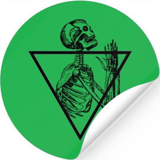 Praying Skeleton, Tattoo Art. Stickers