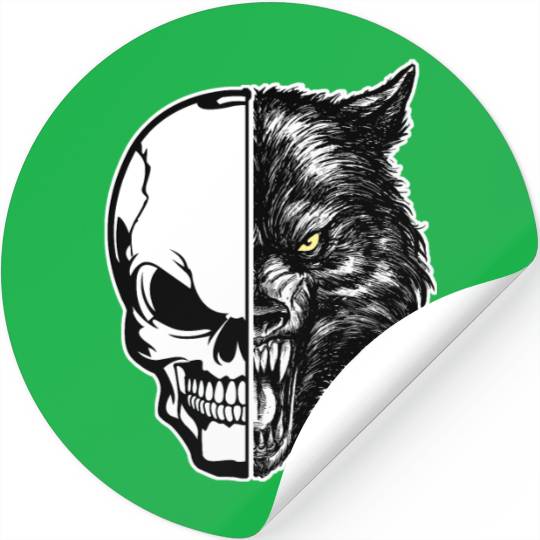 skull and wolf Stickers