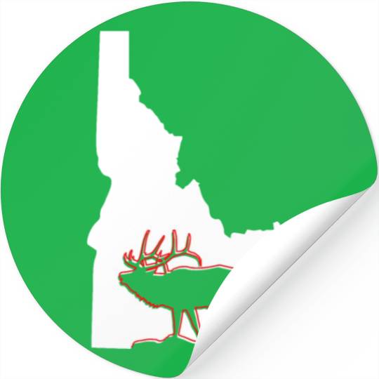 Idaho state with outline of Elk inside combi Stickers