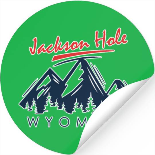 Jackson Hole Wyoming Stickers Vintage City Retro Tshi
