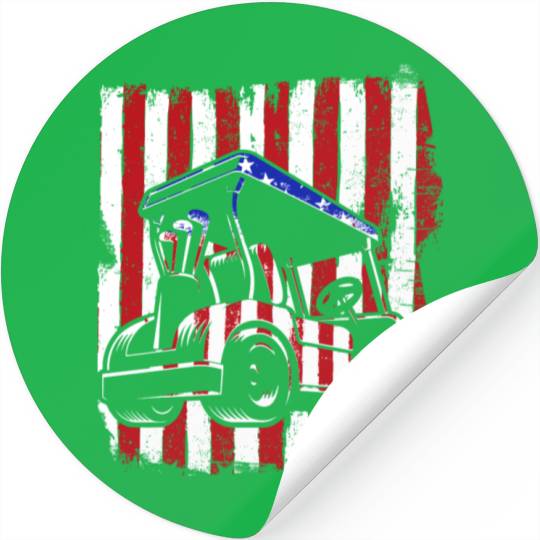 Funny Patriotic Golf Wear USA Flag Golf Cart Stickers