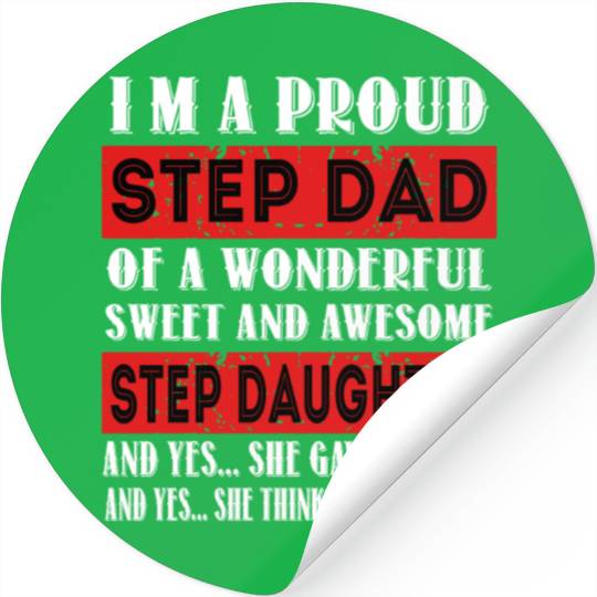 Funny Step Dad Stickers Fathers Day Gift Step Daughte