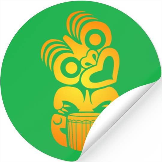 Maori Hei Tiki Drummer Music T Tattoo Gift Stickers