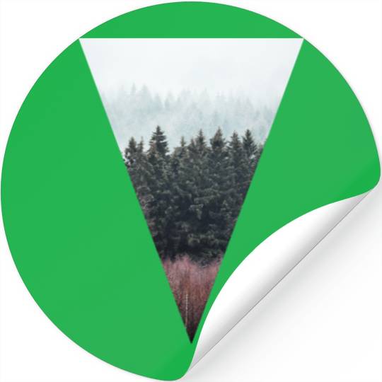 Forest Triangle Shape Photo Stickers