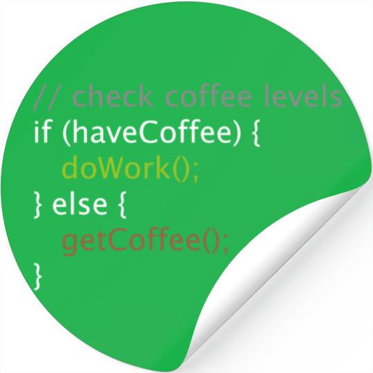 Computer Science Nerd Geek Programmer Coffee Work Stickers