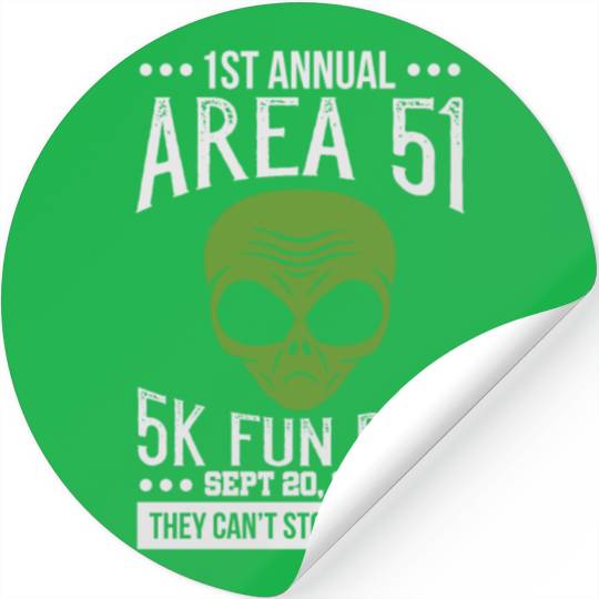 Area 51 Alien Fun run Stickers