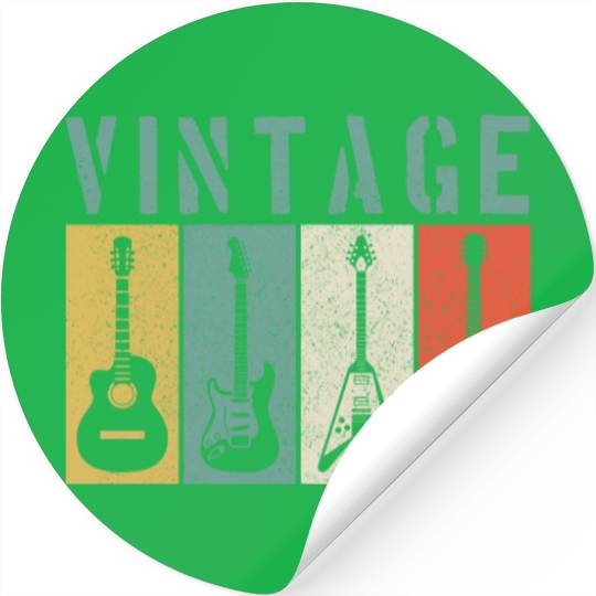 Guitar Player Vintage Gift Stickers