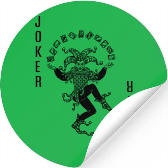 Black and White Joker Classic Card Deck Casino Stickers