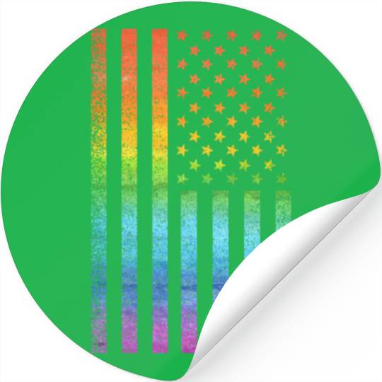 Vintage LGBT Pride American Flag Gay Pride Stickers
