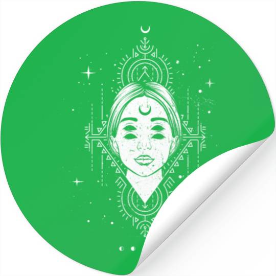 Occult Moon Baphomet Tarot Card Satanic Devil Stickers